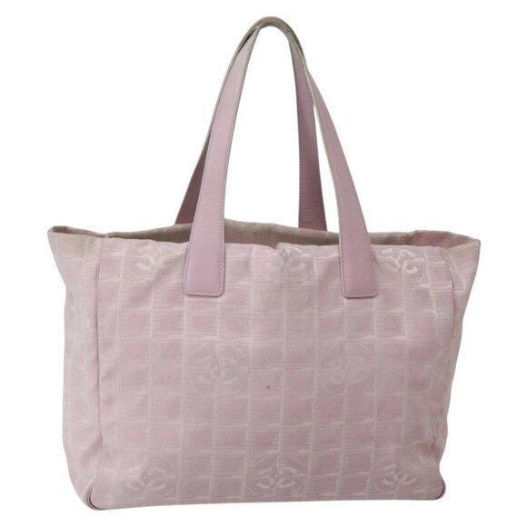 CHANEL New Travel Line Tote Bag Nylon Pink Gold CC Auth BA5975 - Picture 1 of 15